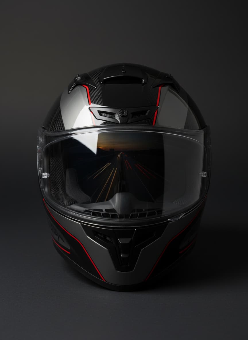 Casco integral en primer plano