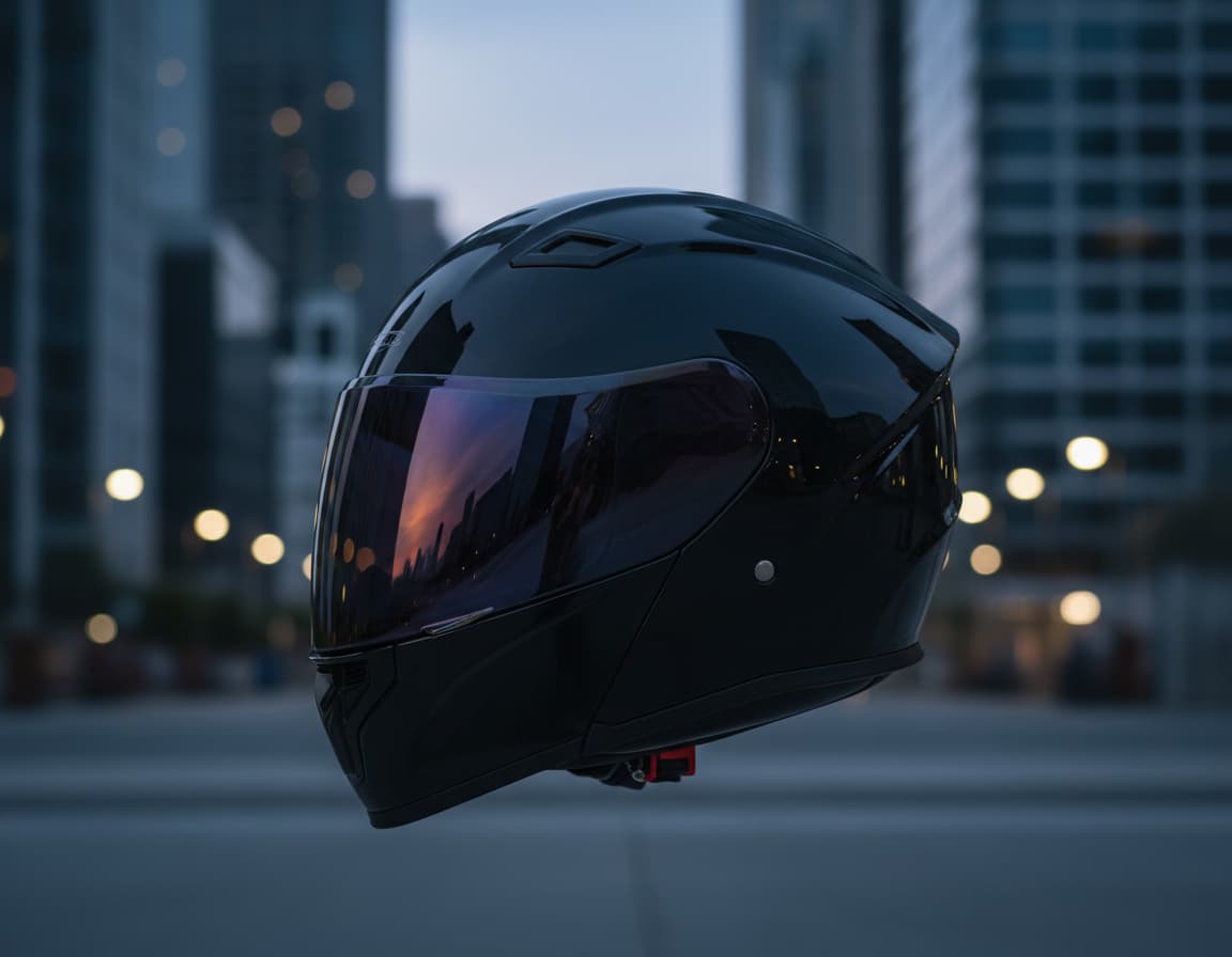 Casco jet en entorno urbano