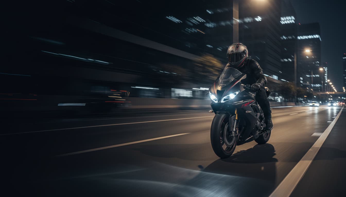 Rider en carretera con casco integral